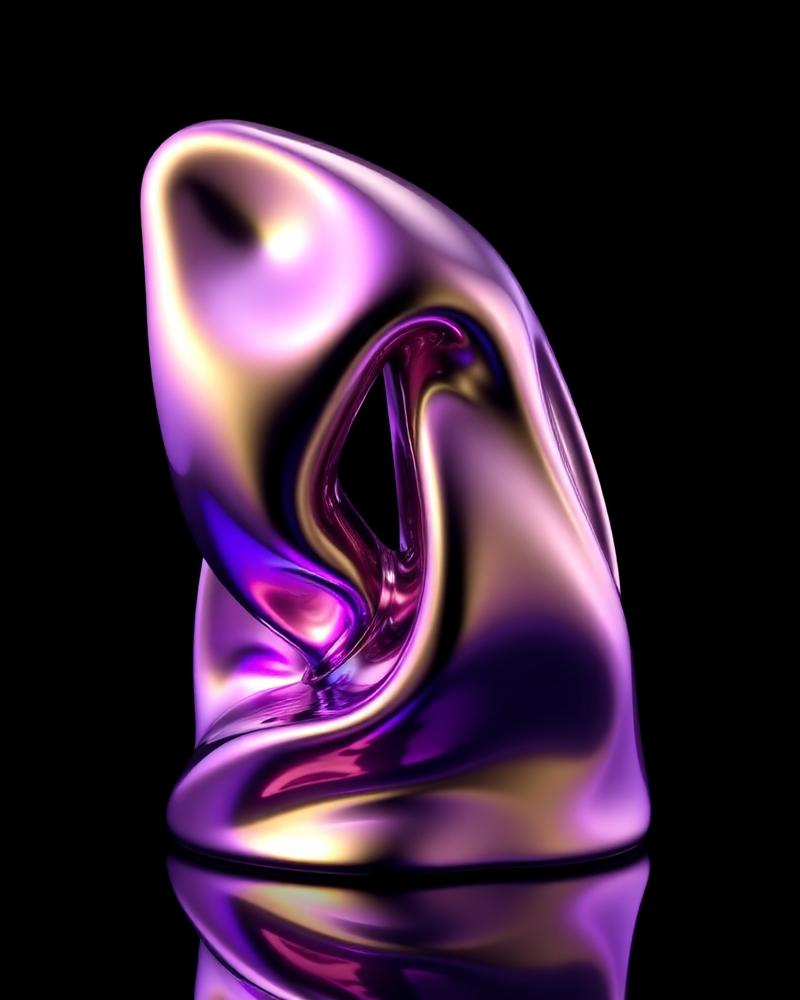 AI generated image: Liquid Chrome Idol